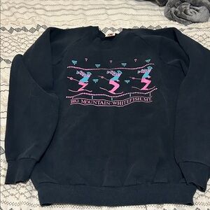 Vintage Fruit of the Loom Black Sweater with Ski Design
